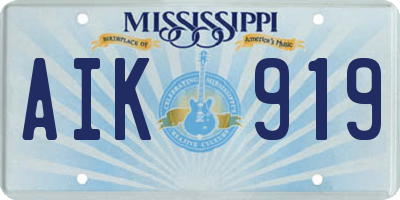 MS license plate AIK919
