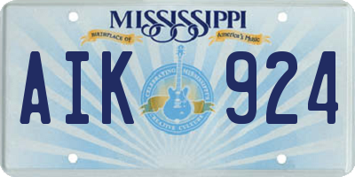 MS license plate AIK924