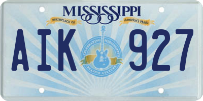 MS license plate AIK927