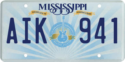 MS license plate AIK941