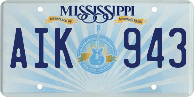 MS license plate AIK943