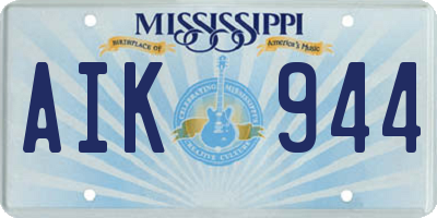 MS license plate AIK944