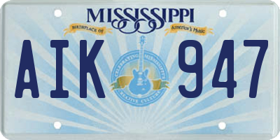MS license plate AIK947