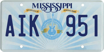 MS license plate AIK951