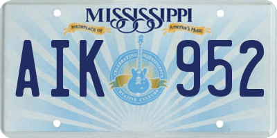 MS license plate AIK952