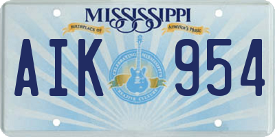 MS license plate AIK954