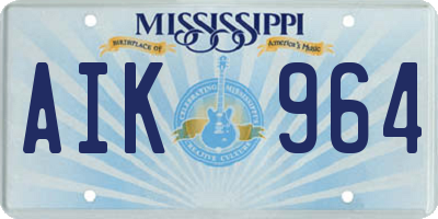 MS license plate AIK964