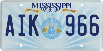 MS license plate AIK966