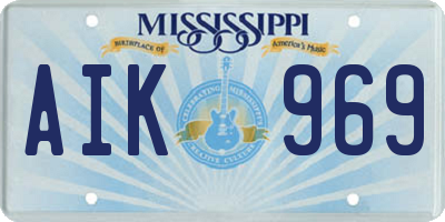 MS license plate AIK969