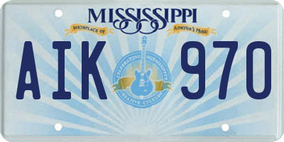 MS license plate AIK970