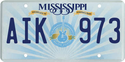 MS license plate AIK973
