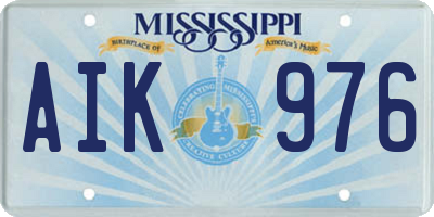 MS license plate AIK976