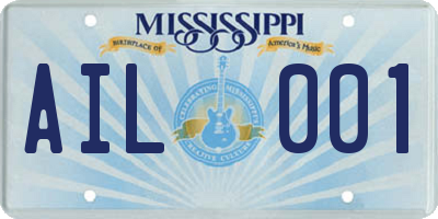 MS license plate AIL001