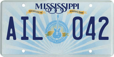 MS license plate AIL042