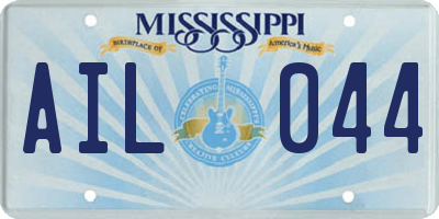 MS license plate AIL044
