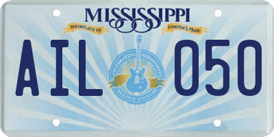 MS license plate AIL050