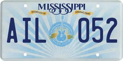 MS license plate AIL052