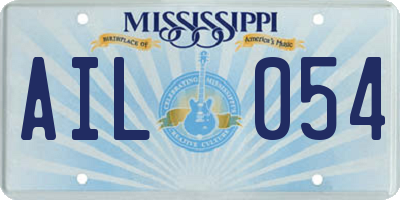 MS license plate AIL054