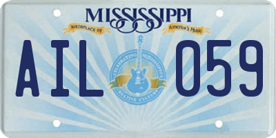 MS license plate AIL059