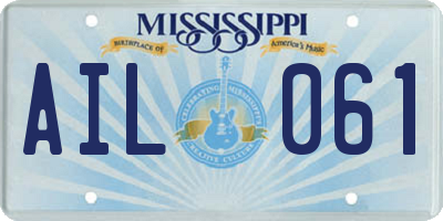 MS license plate AIL061