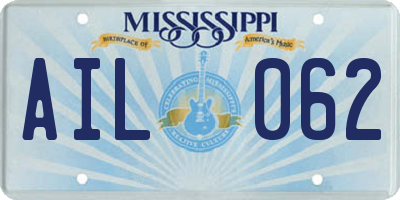 MS license plate AIL062