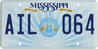 MS license plate AIL064