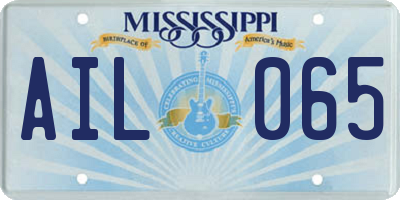 MS license plate AIL065