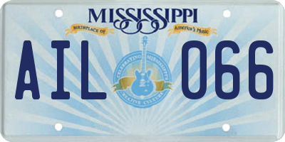 MS license plate AIL066