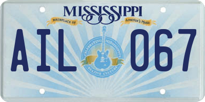 MS license plate AIL067