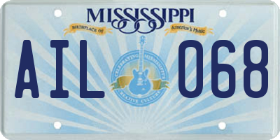 MS license plate AIL068