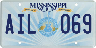 MS license plate AIL069