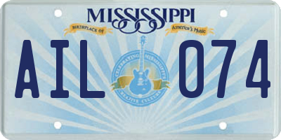 MS license plate AIL074