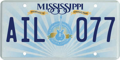 MS license plate AIL077