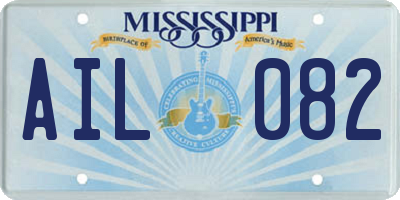 MS license plate AIL082