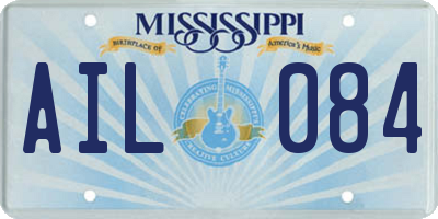 MS license plate AIL084