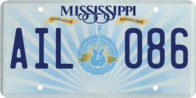 MS license plate AIL086