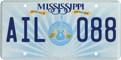 MS license plate AIL088