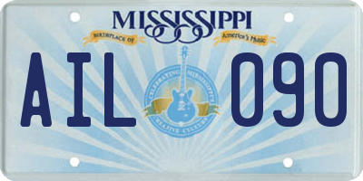 MS license plate AIL090