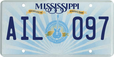 MS license plate AIL097