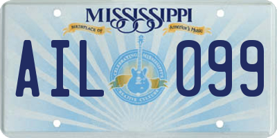 MS license plate AIL099