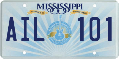 MS license plate AIL101