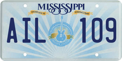 MS license plate AIL109