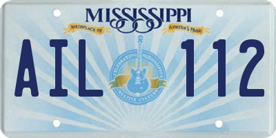 MS license plate AIL112