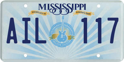 MS license plate AIL117