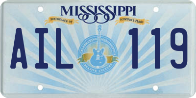 MS license plate AIL119