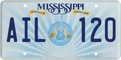 MS license plate AIL120