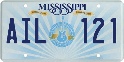 MS license plate AIL121