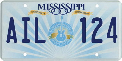 MS license plate AIL124