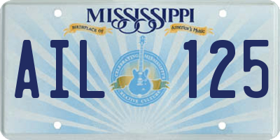 MS license plate AIL125