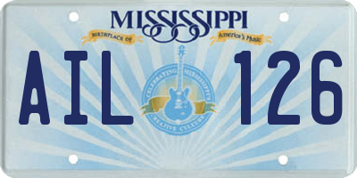 MS license plate AIL126